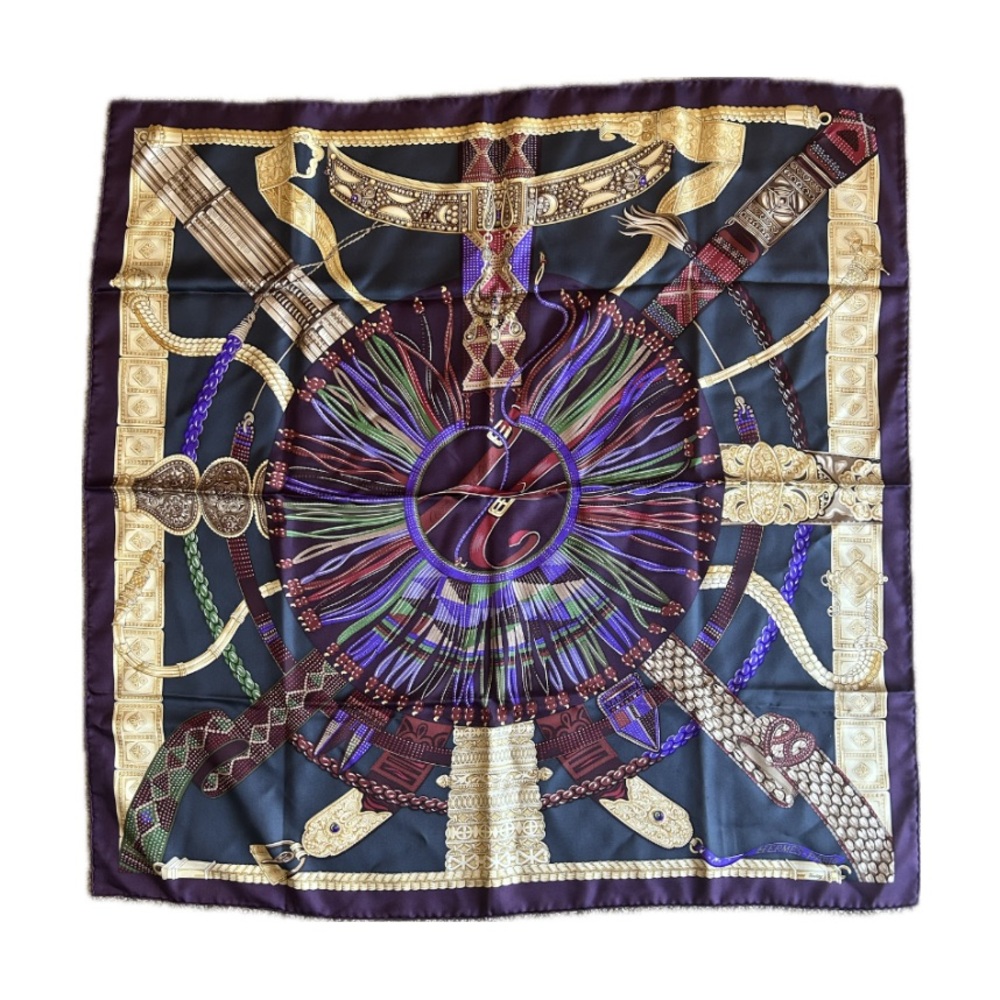 Genuine Hermes Silk Scarf 90 - Ceintures et Liens and Knotting Cards